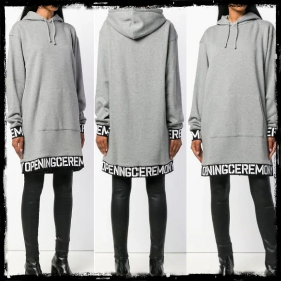 Opening Ceremony Sweaters - Opening Ceremony Gray Oversized Hoodie Dress Size S/M